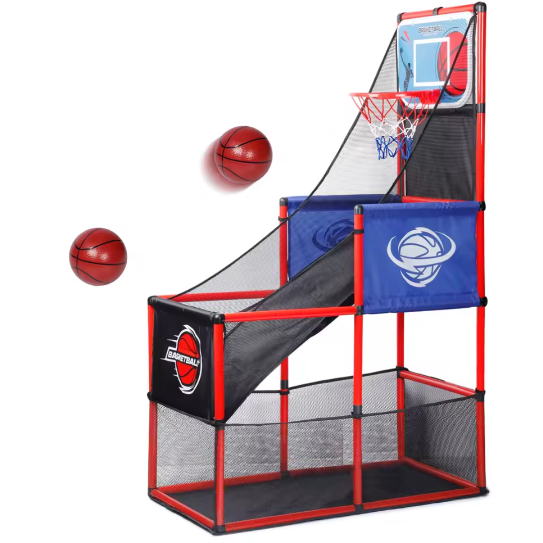 Arcade Basketball Game Set with Balls and Hoop, For Boys&Girls, Indoor Outdoor Toy, Ideal for Competition, Halloween/Christmas gifts